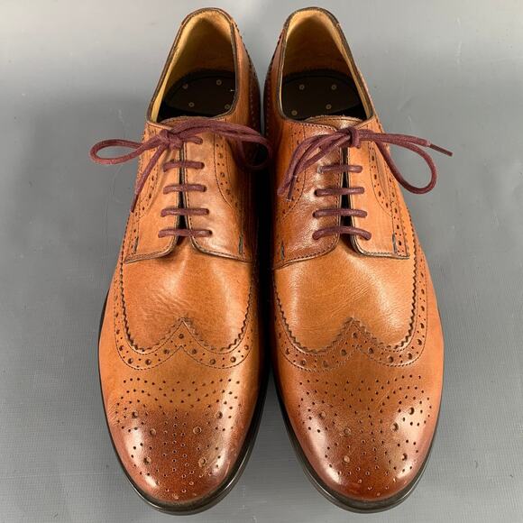 PS by PAUL SMITH Size 8 Panorama Tan Perforated Leather Wingtip Lace-Up Shoes main image 4